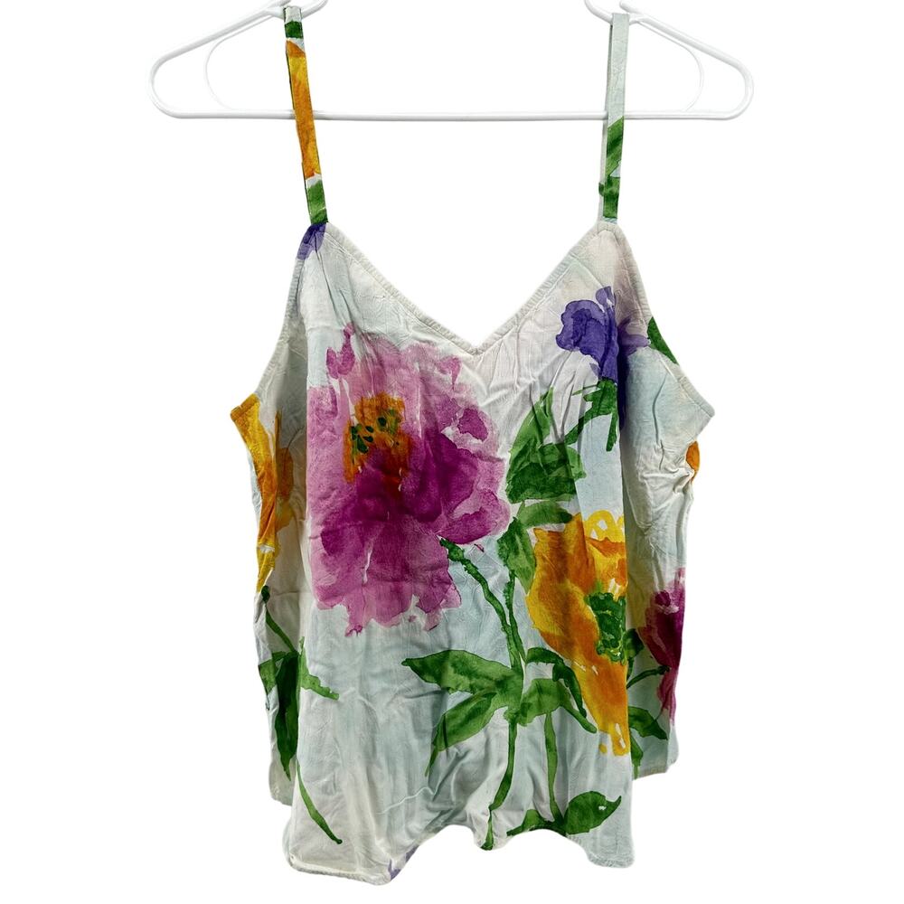 VTG Jams World Floral Camisole Tank Top 90s Spaghetti Strap Multicolor Large